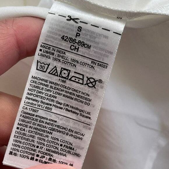 New Banana Republic Poplin White Off Shoulder Shift Dress S - Picture 5 of 5